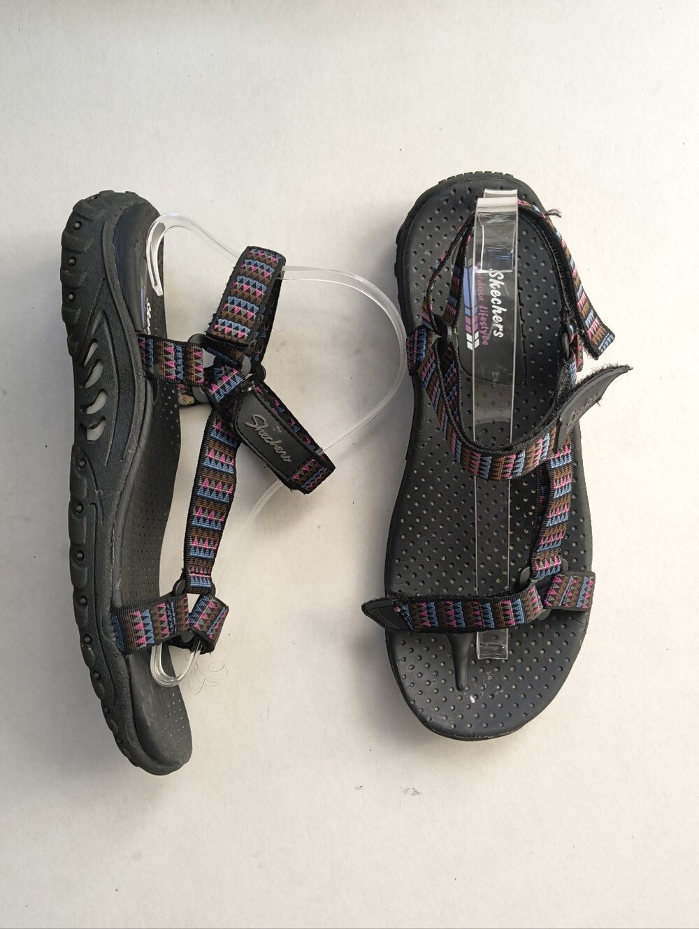 Skechers Sandals Womens 8 Reggae Redemption Sporty Open Toe Slingback Black